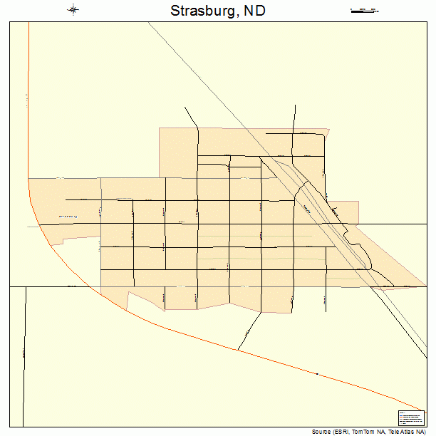 Strasburg, ND street map