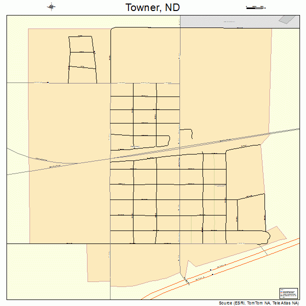 Towner, ND street map