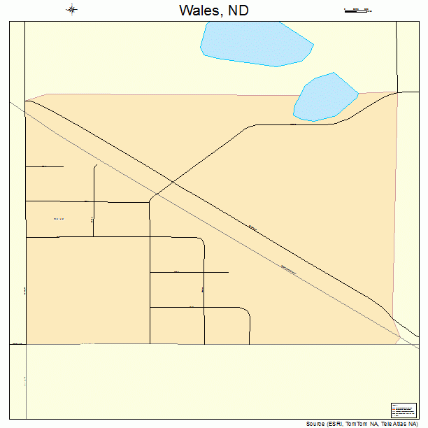 Wales, ND street map