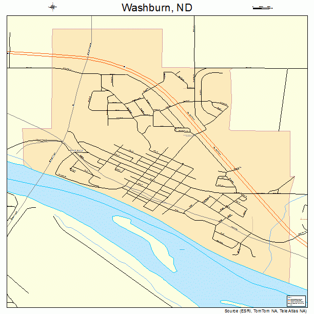 Washburn, ND street map