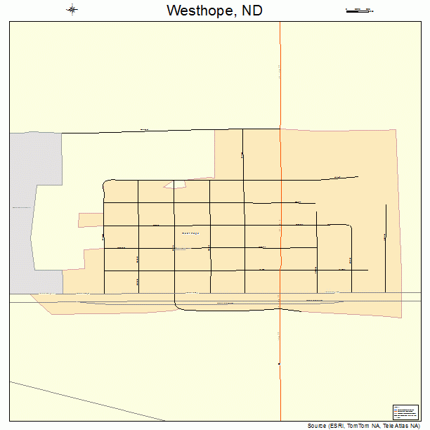 Westhope, ND street map