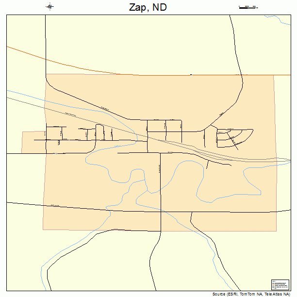 Zap, ND street map