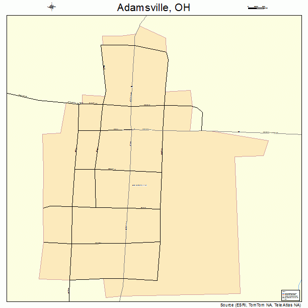 Adamsville, OH street map