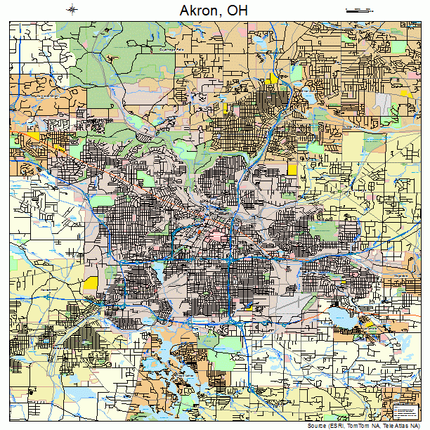 Akron, OH street map