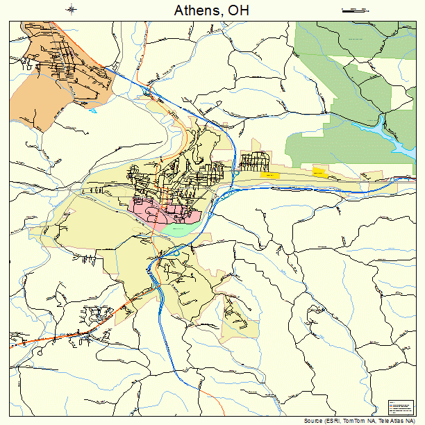 Athens, OH street map