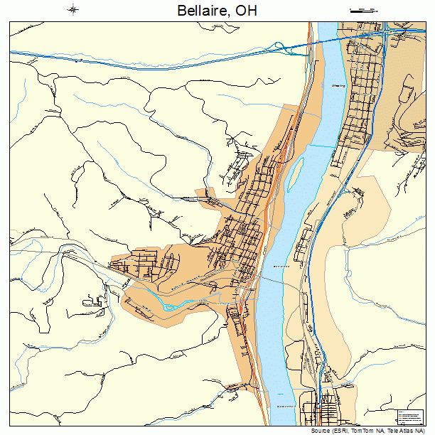 Bellaire, OH street map