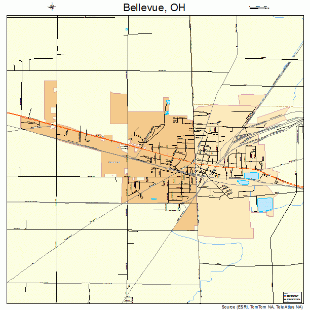 Bellevue, OH street map