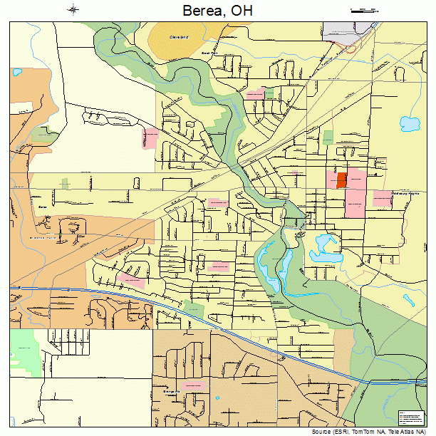 Berea, OH street map