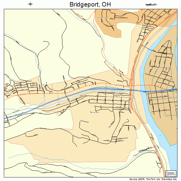 Bridgeport, OH street map