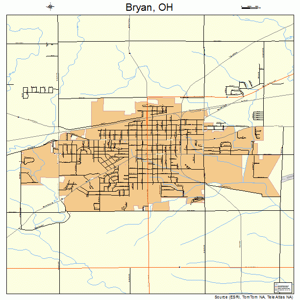 Bryan, OH street map
