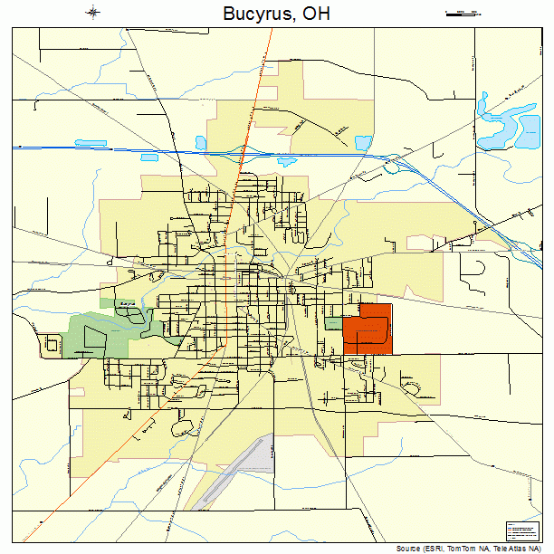 Bucyrus, OH street map