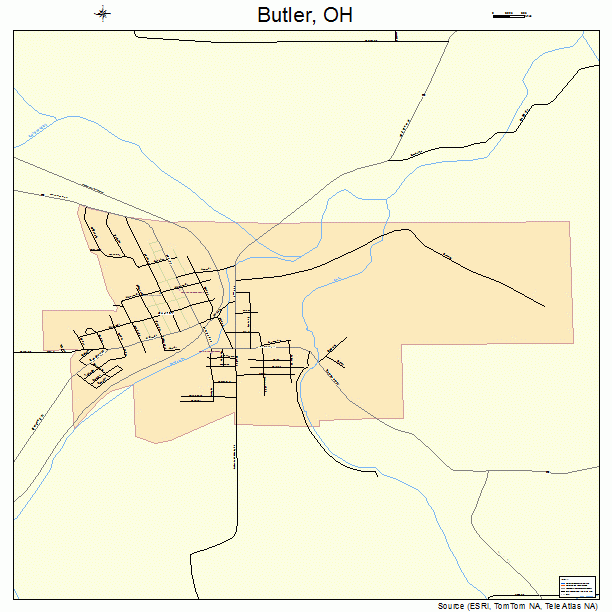 Butler, OH street map
