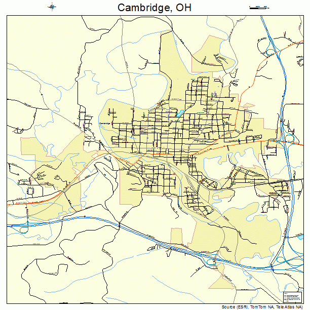 Cambridge, OH street map