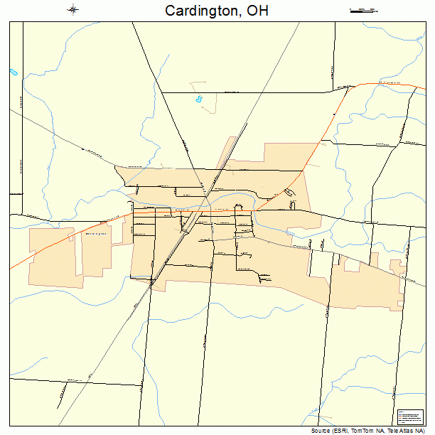 Cardington, OH street map