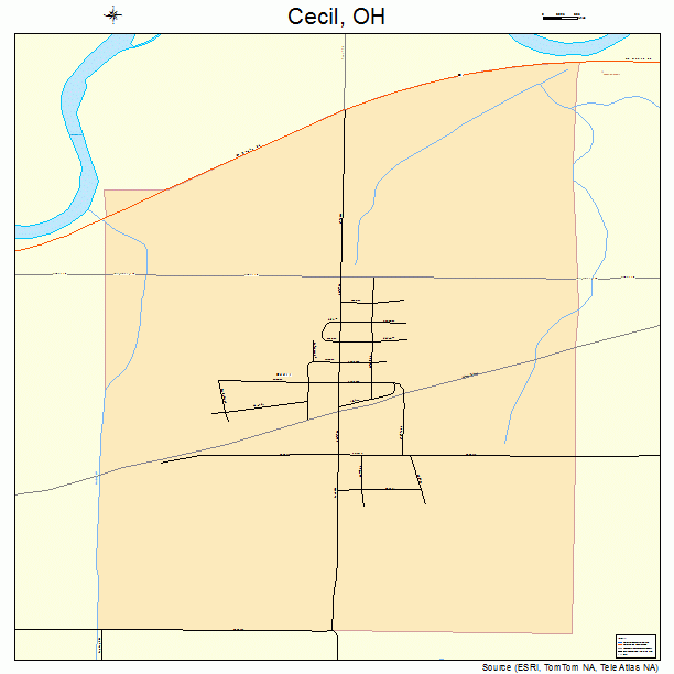 Cecil, OH street map