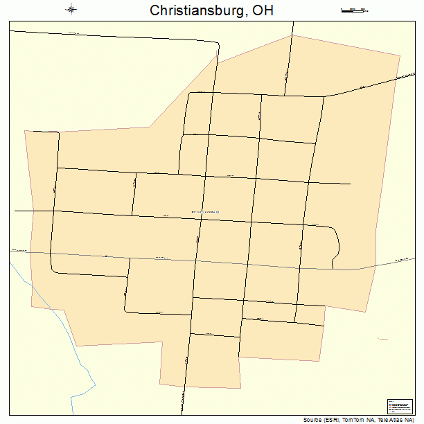 Christiansburg, OH street map