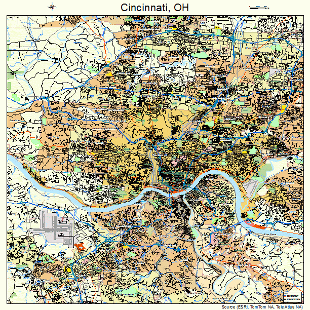 Cincinnati, OH street map