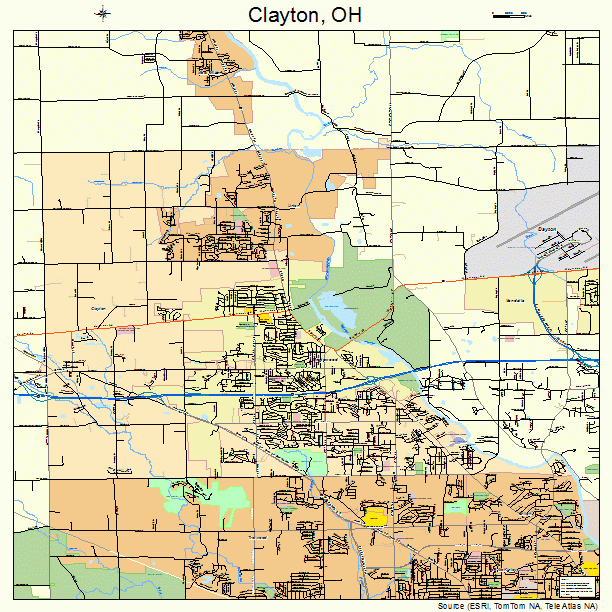 Clayton, OH street map