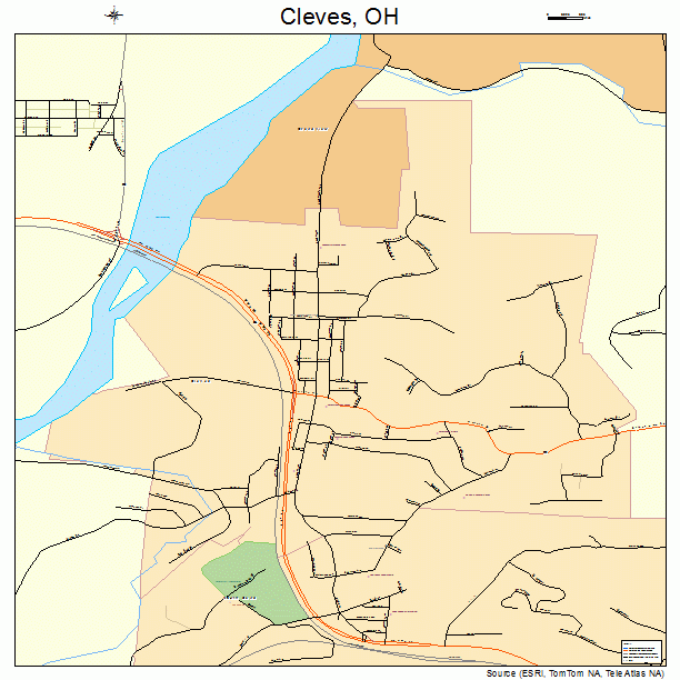 Cleves, OH street map