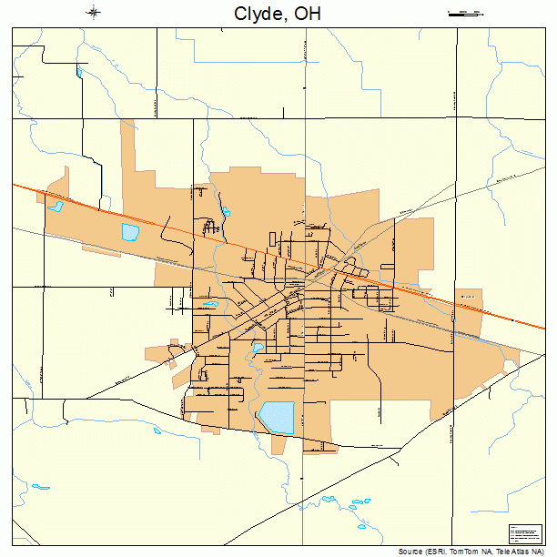 Clyde, OH street map