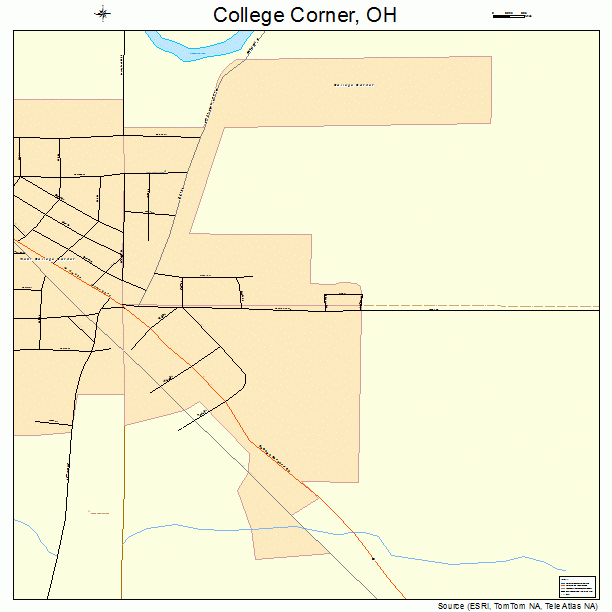 College Corner, OH street map