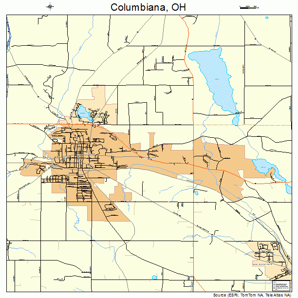 Columbiana, OH street map