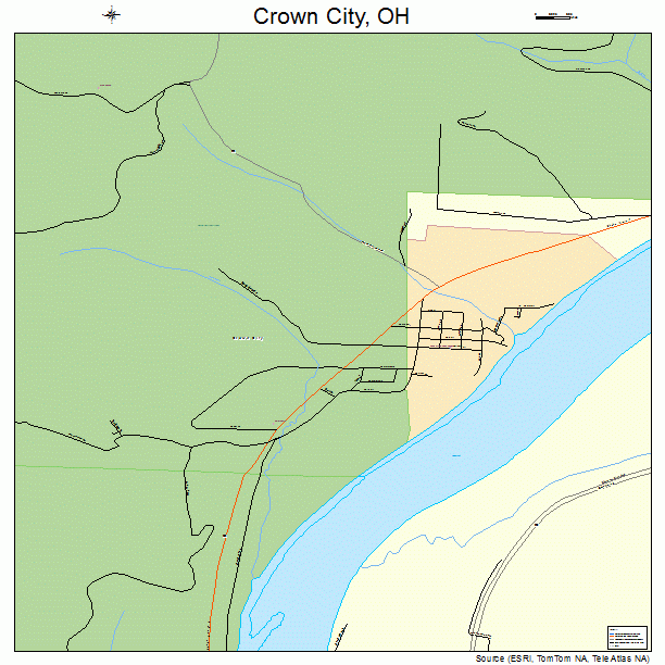 Crown City, OH street map