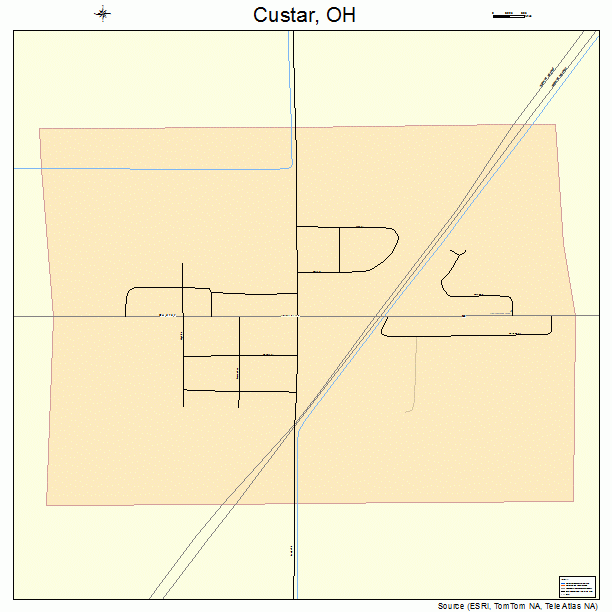 Custar, OH street map