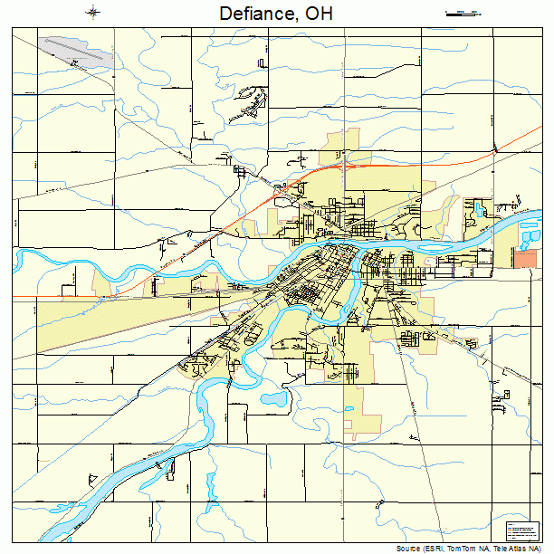 Defiance, OH street map