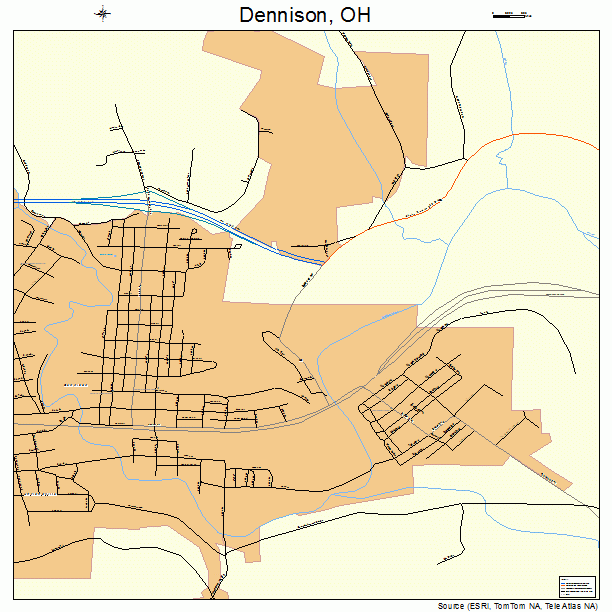 Dennison, OH street map
