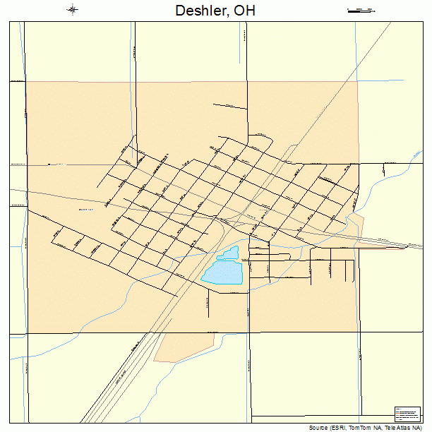 Deshler, OH street map