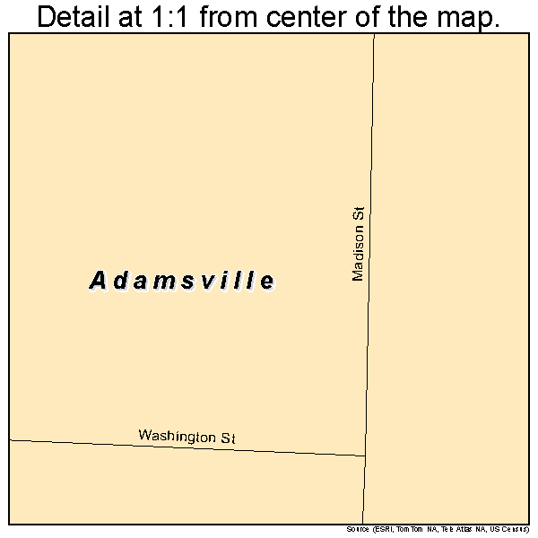 Adamsville, Ohio road map detail