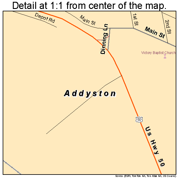 Addyston, Ohio road map detail