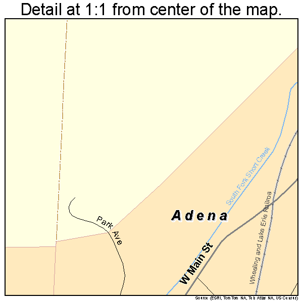 Adena, Ohio road map detail
