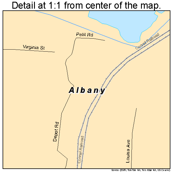 Albany, Ohio road map detail