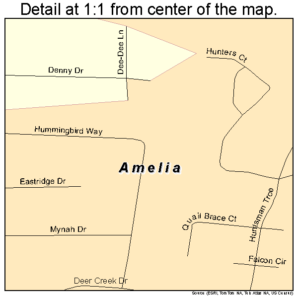 Amelia, Ohio road map detail