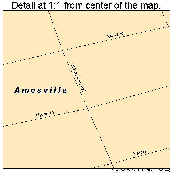 Amesville, Ohio road map detail