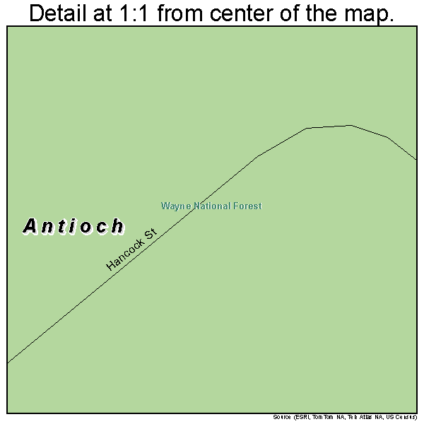 Antioch, Ohio road map detail