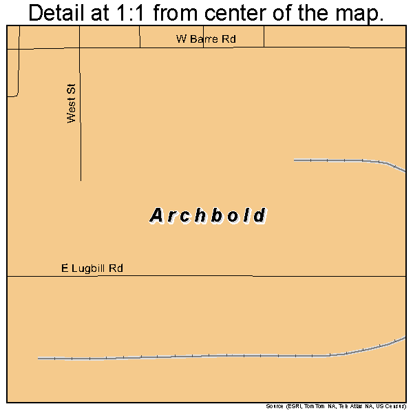 Archbold, Ohio road map detail