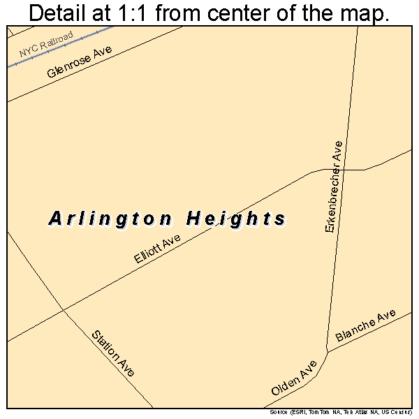 Arlington Heights, Ohio road map detail