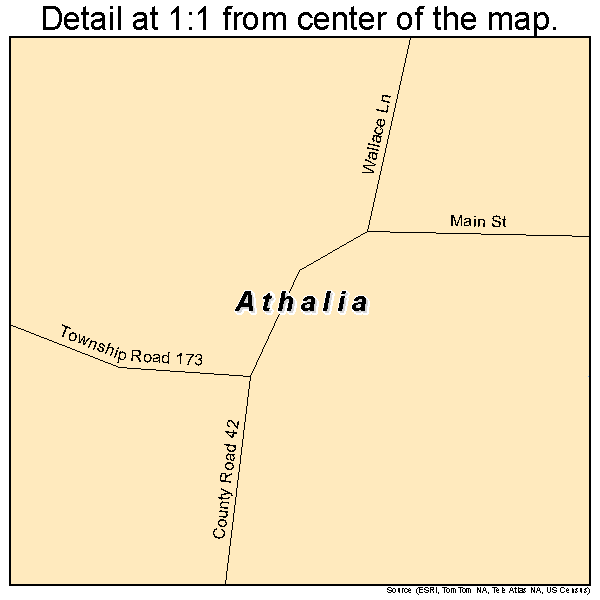 Athalia, Ohio road map detail