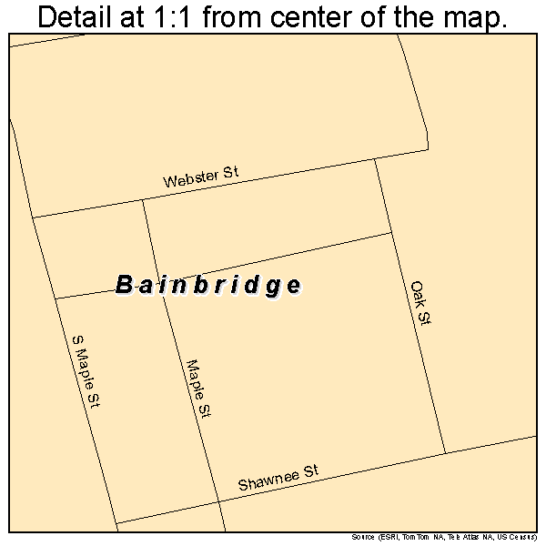 Bainbridge, Ohio road map detail