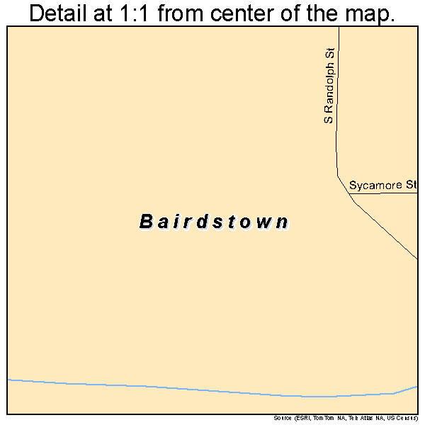 Bairdstown, Ohio road map detail