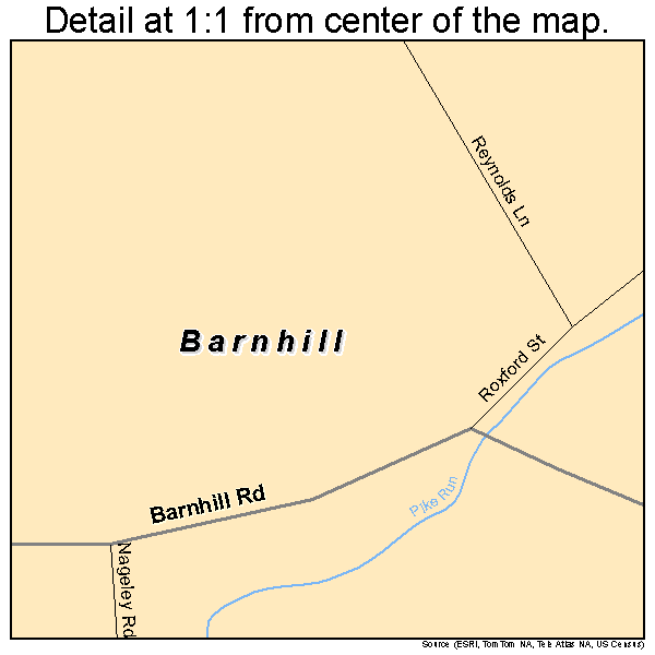 Barnhill, Ohio road map detail