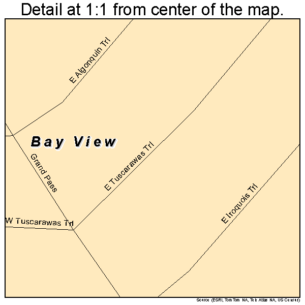 Bay View, Ohio road map detail