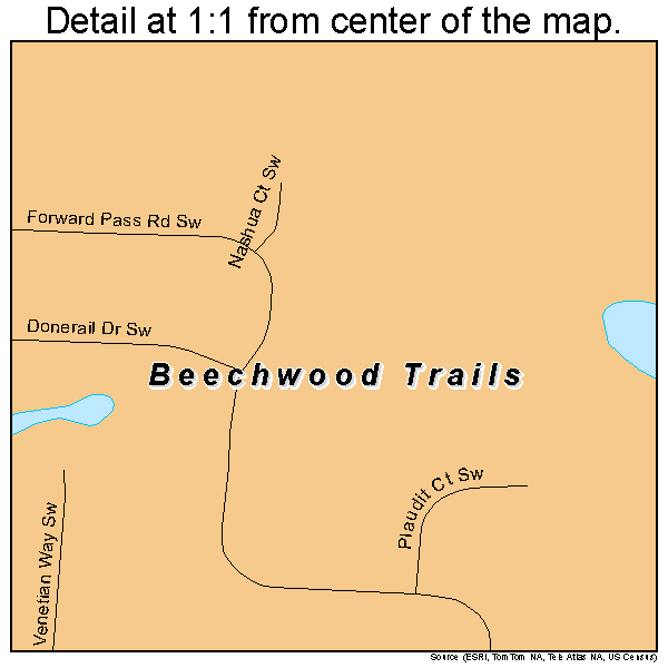 Beechwood Trails, Ohio road map detail