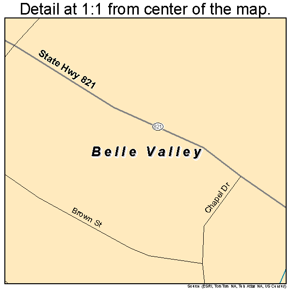 Belle Valley, Ohio road map detail