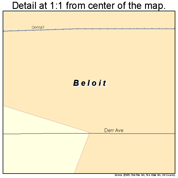 Beloit, Ohio road map detail