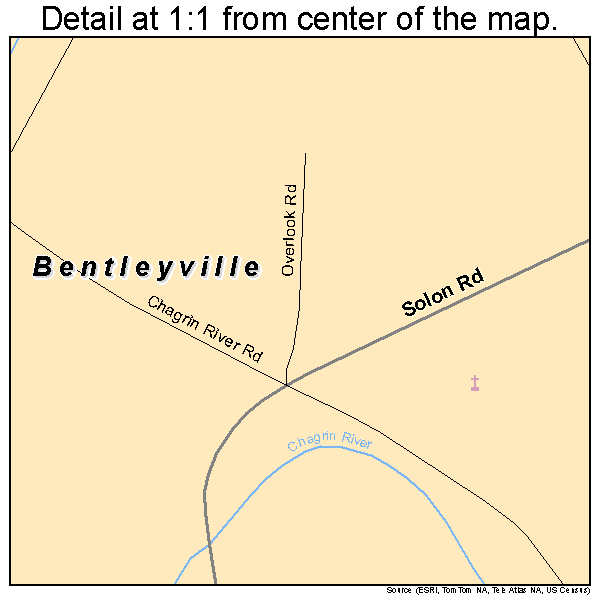 Bentleyville, Ohio road map detail