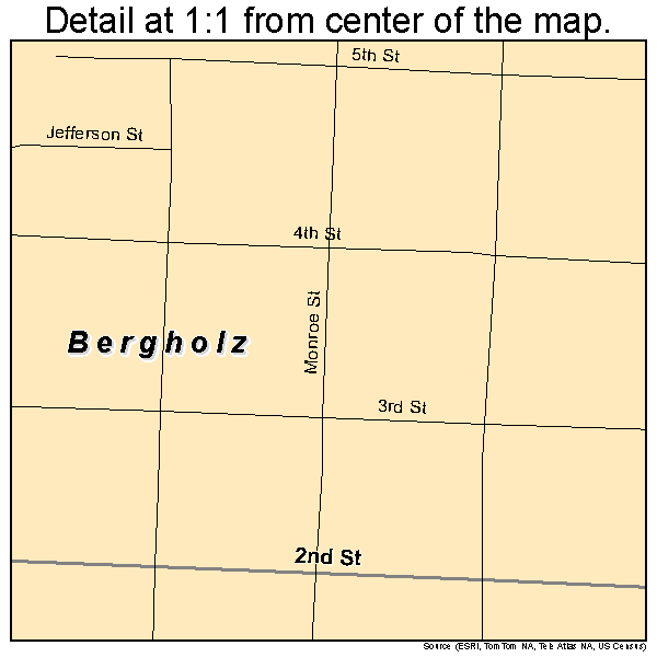 Bergholz, Ohio road map detail